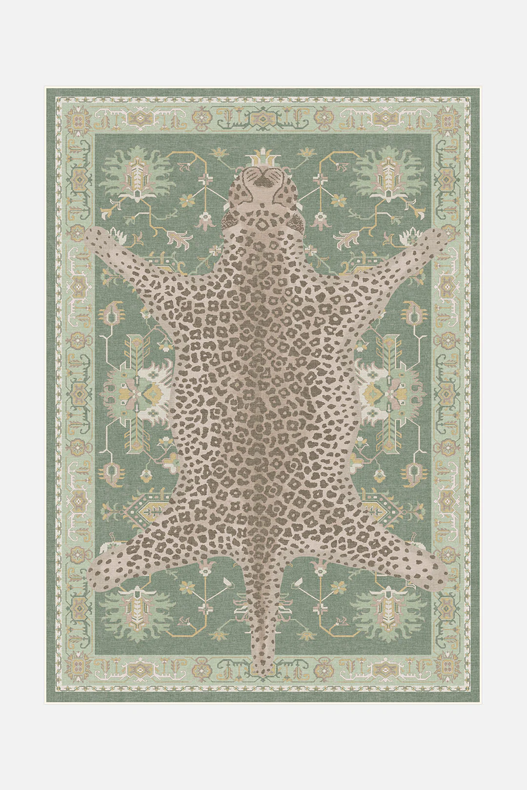 Leopard Grün Teppich